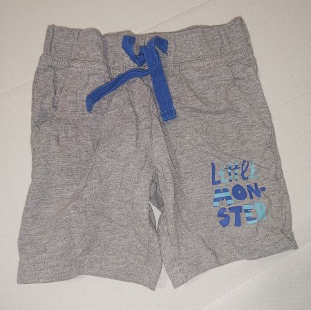 Graue Sommer-Shorts, Gr. 98/104, Little Monster Motiv