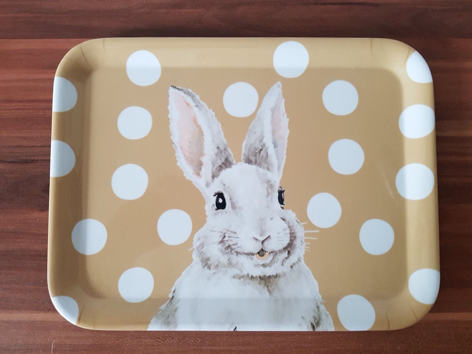 Statuette: Tablett Häschen Osterhase Deko Punkte – Nuovo (secondo la descrizione) da Muttenz venduto da Gepard23
