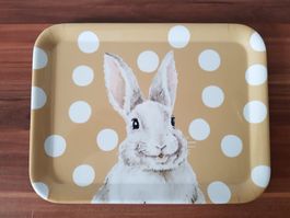 Tablett Häschen Osterhase Deko Punkte