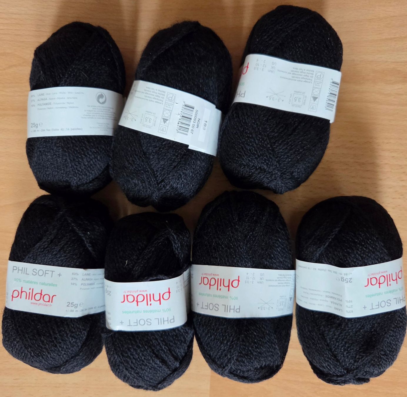 Lana: 7 Knäuel Wolle schwarz Phil Soft – Nuovo e nell'imballaggio originale da Gossau SG venduto da oreliefredy 2