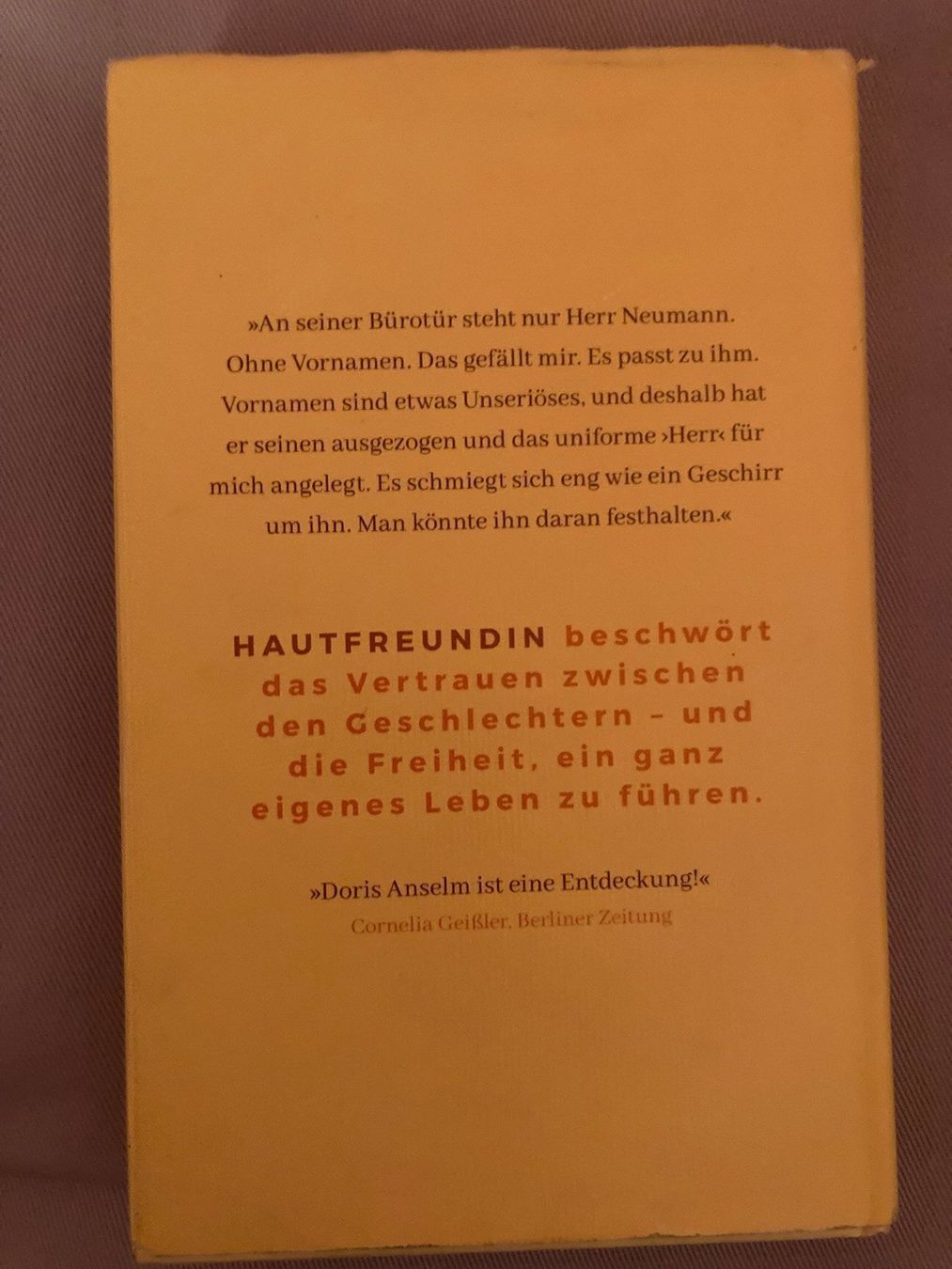 Bücher: Doris Anselm, Hautfreundin – Gebraucht aus Bern von sabah62 1
