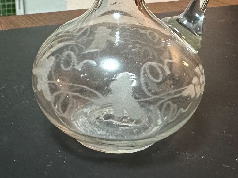 Caraffe: Flühli? Glas-Karaffe mit gerutschtem Decor – Usato da Frauenfeld venduto da aluma14 6