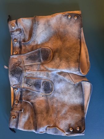 Lederhose kurz, Vintage Look, Grösse 40, Top Zustand