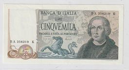 LIRE 50000 COLOMBO 2° TIPO - ANNO 1973 - ITALIA