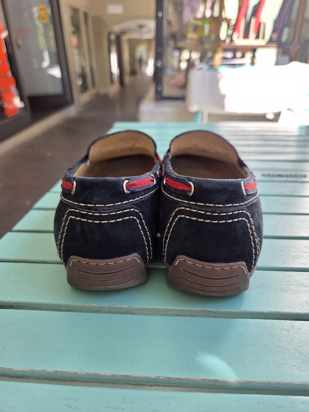 Walder Scarpe da donna: Walder Leder Mokassins Gr. 39 Dunkelblau – Usato da Bern venduto da -Aniko- 3