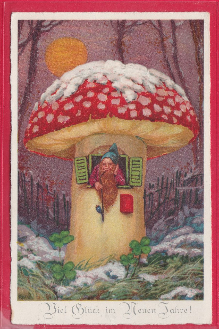Cartoline postali: ZWERGEN - NEUJAHRSKARTE, 30.12.1927 – Usato da Oberrieden venduto da Gebirgsstelze