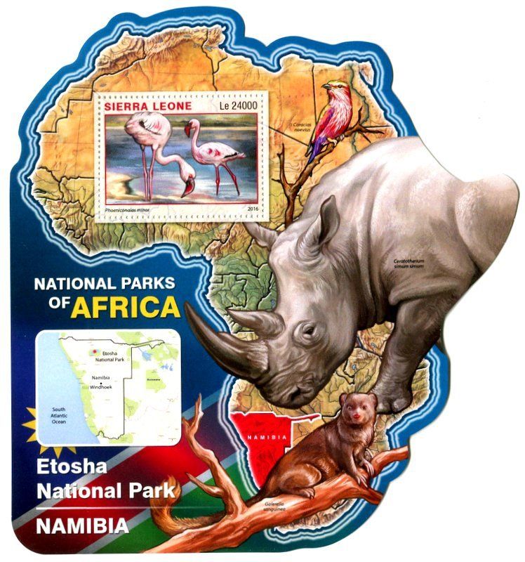 Alle Briefmarken: Block "Flamingo". Sierra Leone. – Neu und originalverpackt aus Basel von Butsch5