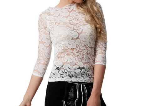 neue Trachtenbluse mit Spitzen Gr. XL
