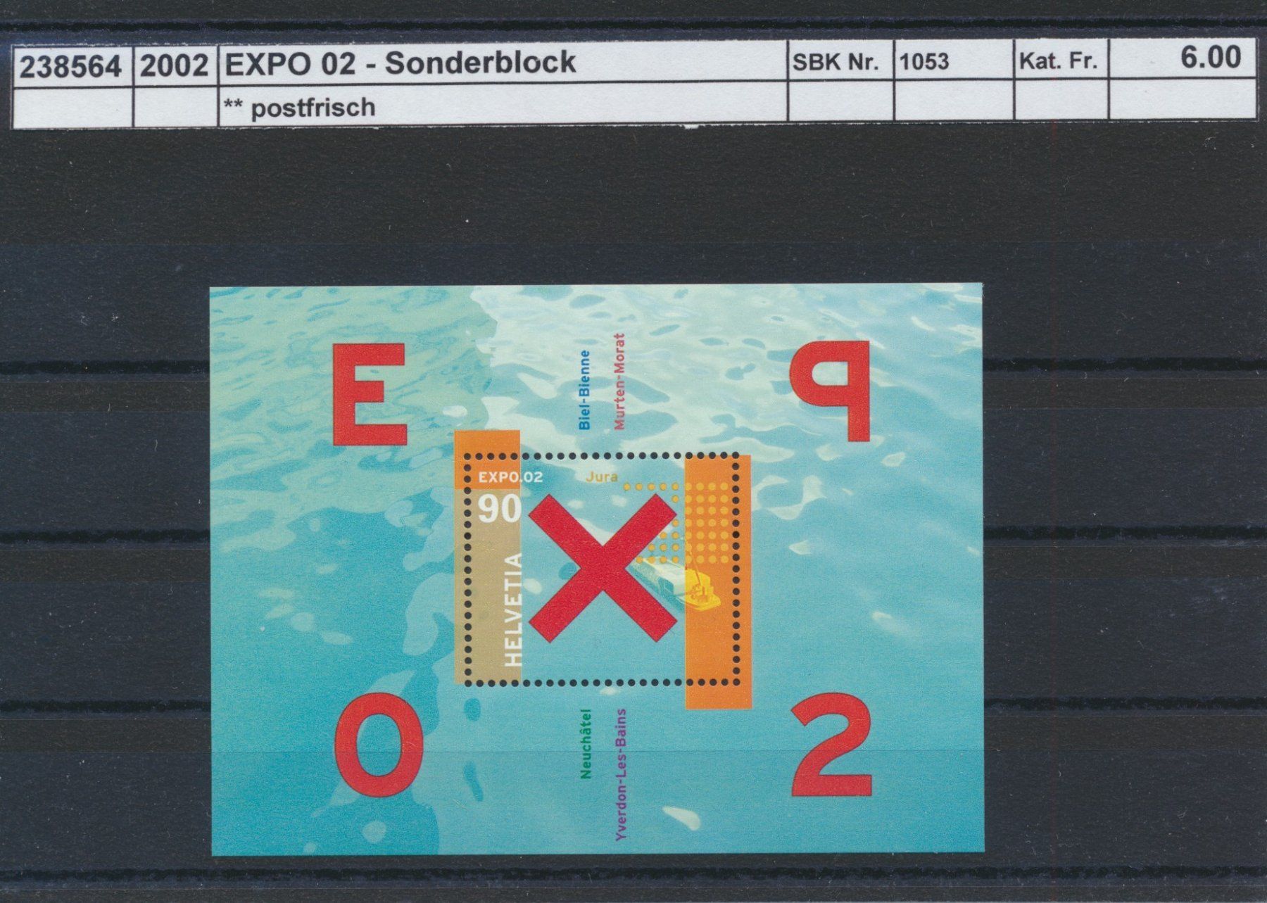 Tutti i francobolli: 2001 "EXPO - Sonderblock", ** postfrisch – Nuovo (secondo la descrizione) da Winterthur venduto da Zupogeru