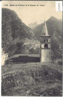 Eglise de Finhaut et le Glacier du Trient