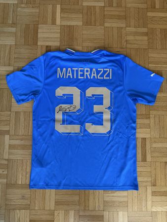 Marco Materazzi Unterschriebenes Italien Trikot Zertifiziert