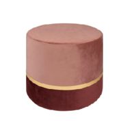 8x Pouf rond velours rose et doré tendance