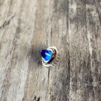 Vintage Cabochon Crown Krone 4.5mm Blue Pibor