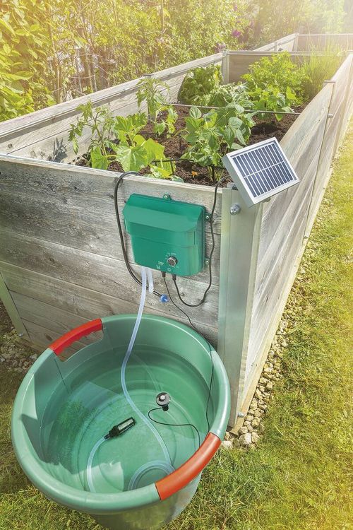 Solar Bewässerungsset mit Akku, Panel, Pumpe, Schlauch etc.