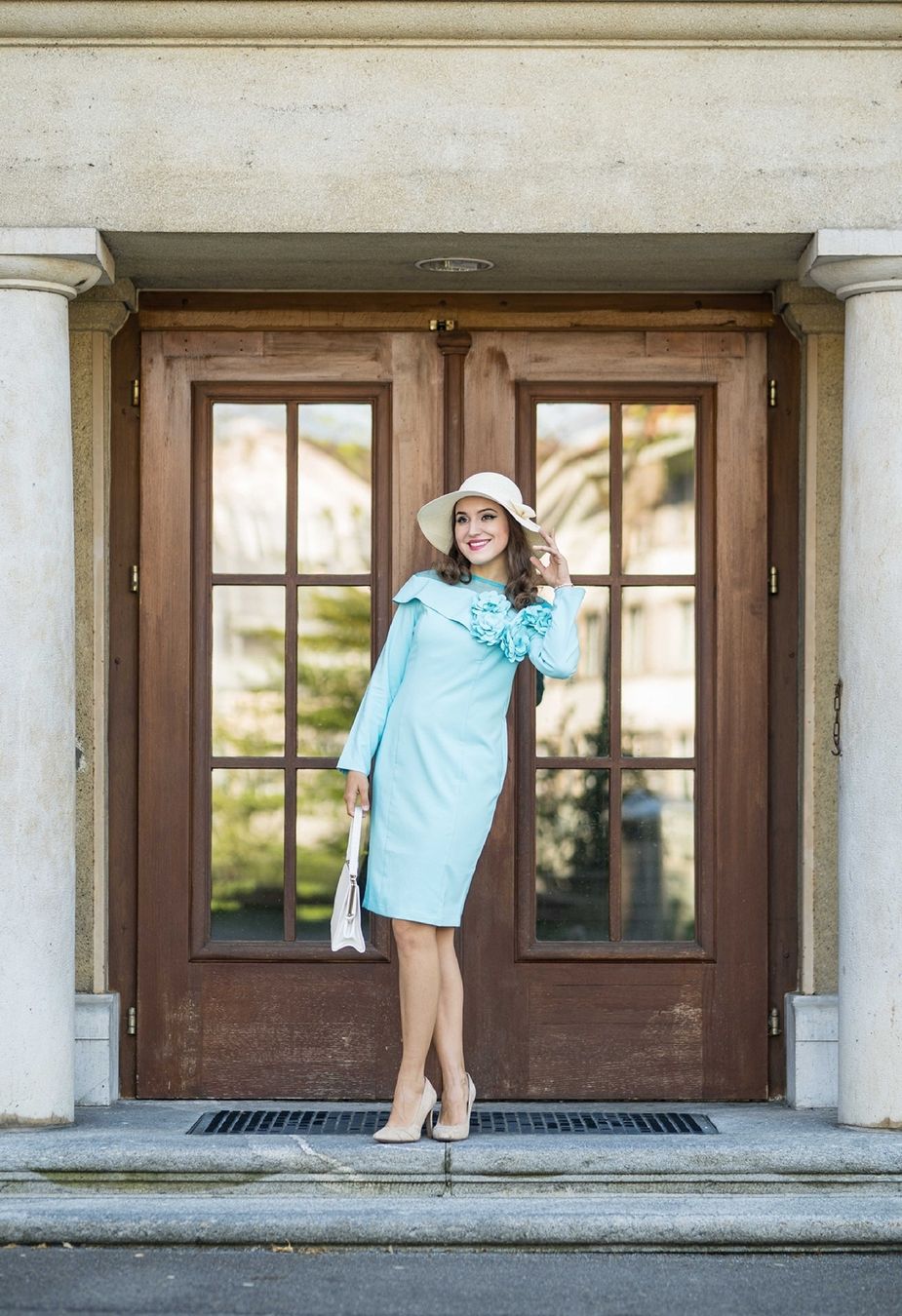 Kleider: schönes blaues Kleid mit Blumen S – Neu (gemäss Beschreibung) aus Mägenwil von VintageGirly 3
