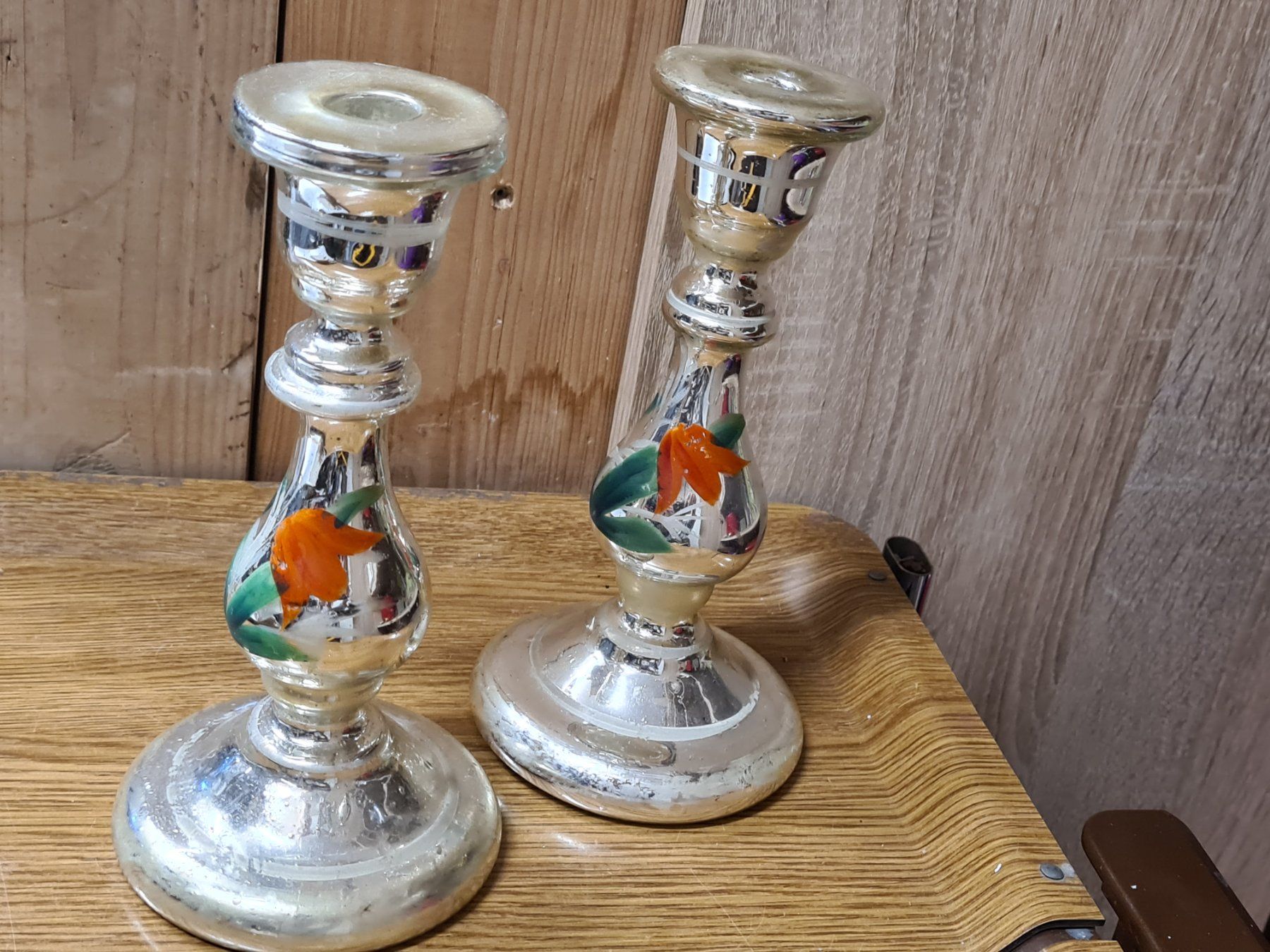 Tutte le decorazioni: 2 Dekorative Glas Kerzenständer, H19 cm cm – Usato da Amriswil venduto da kleindeko 1