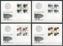 1995, FDC, Pro Juventute, Viererblöcke