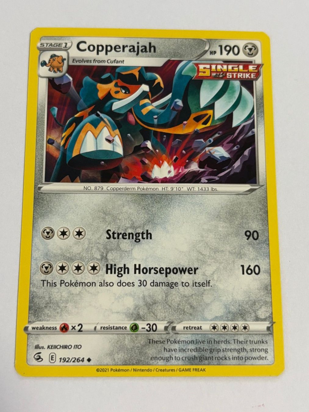 Pokémon Carte collezionabili: Pokemon-Karte Copperajah 192/264 – Usato da Herisau venduto da Seyashop1