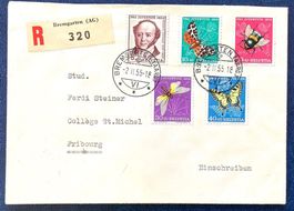 Pro Juventute 1954 R-Satzbrief mit Siegel