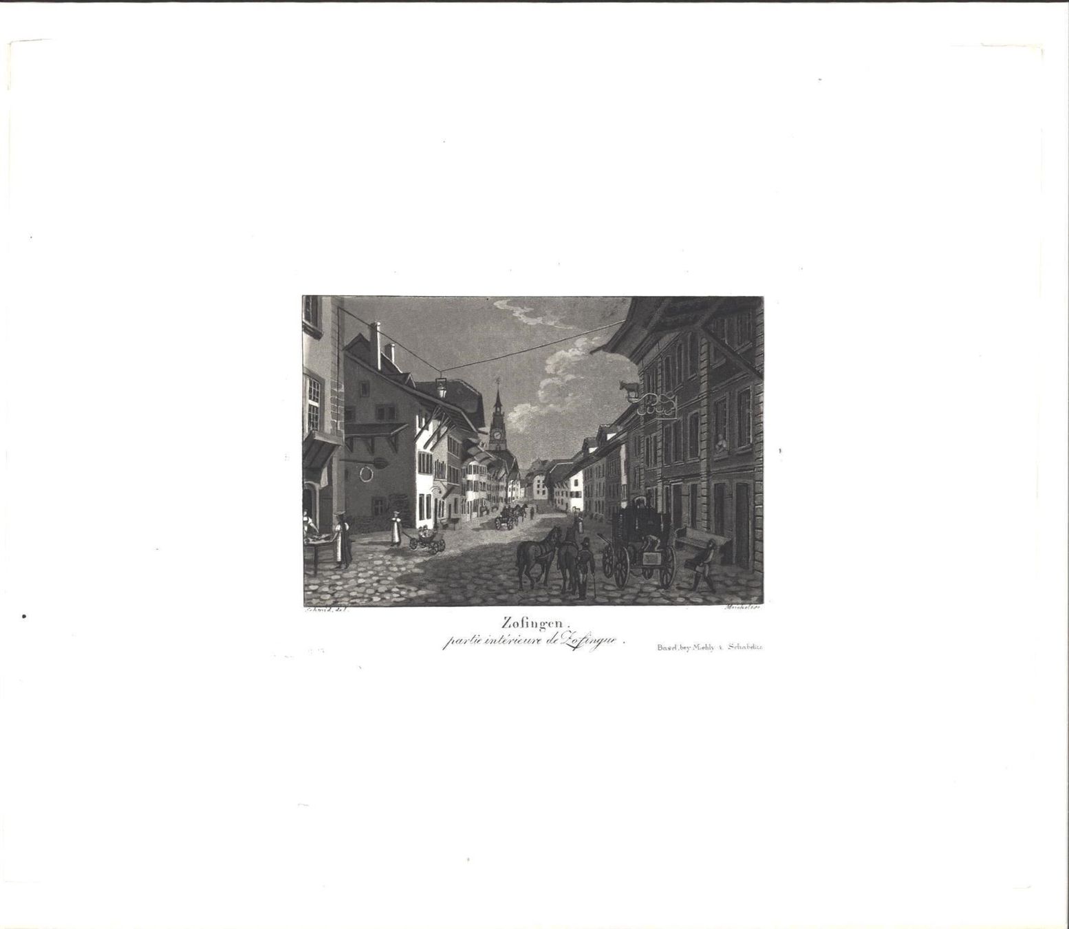 Incisioni: Zofingen Aquatinta von Schmid 1836 – Usato da Rafz venduto da Helvet32 1
