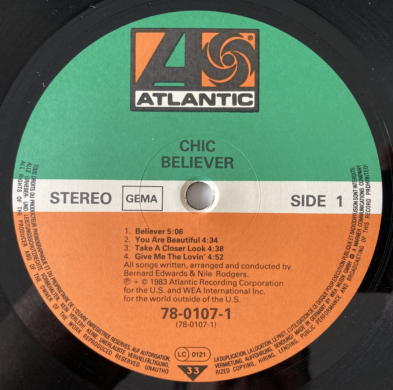 Schallplatten: CHIC - BELIEVER – Gebraucht aus Bottens von hotter-than-hell 2