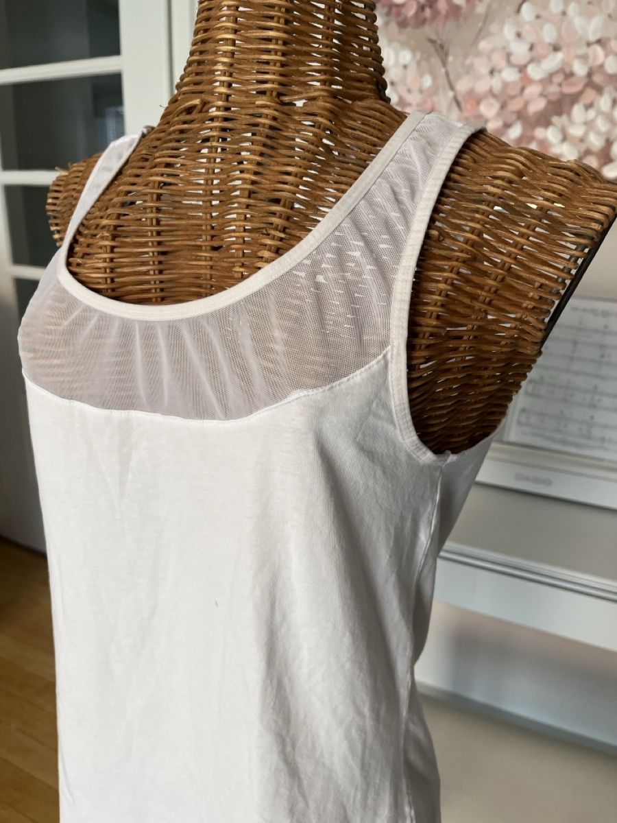 Tops: Top mit Netzeinsatz, weiss, S – Gebraucht aus Solothurn von Bobesch08 2