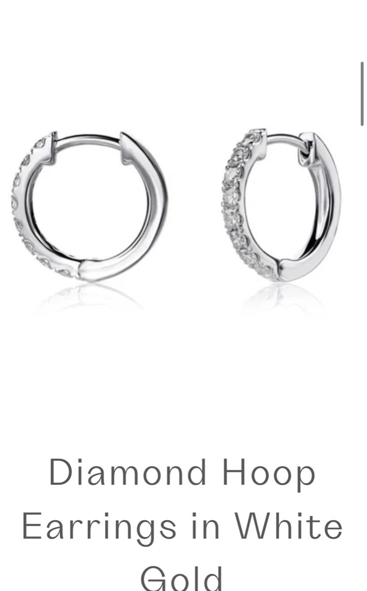 Orecchini pendenti & Orecchini a lobo: Diamond Hoop Earrings, White Gold – Nuovo (secondo la descrizione) da Corsier GE venduto da Karol_save_planet 1