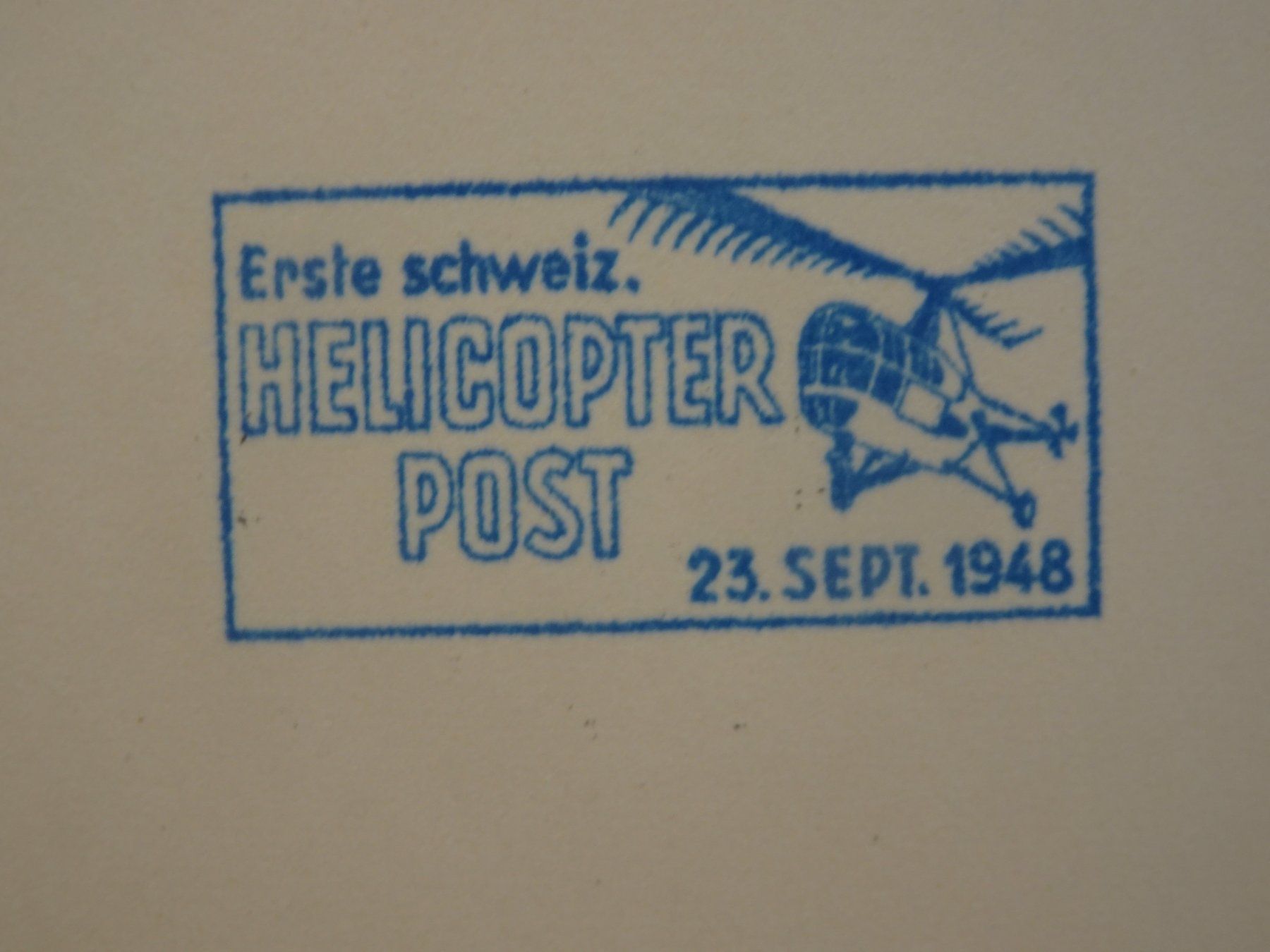 Tutti i francobolli: 25.IX.48.; ERSTE SCHWEIZ. HELIKOPTER POST; GENERALDIREKTION – Usato da Eschenbach SG venduto da eDaisy 1