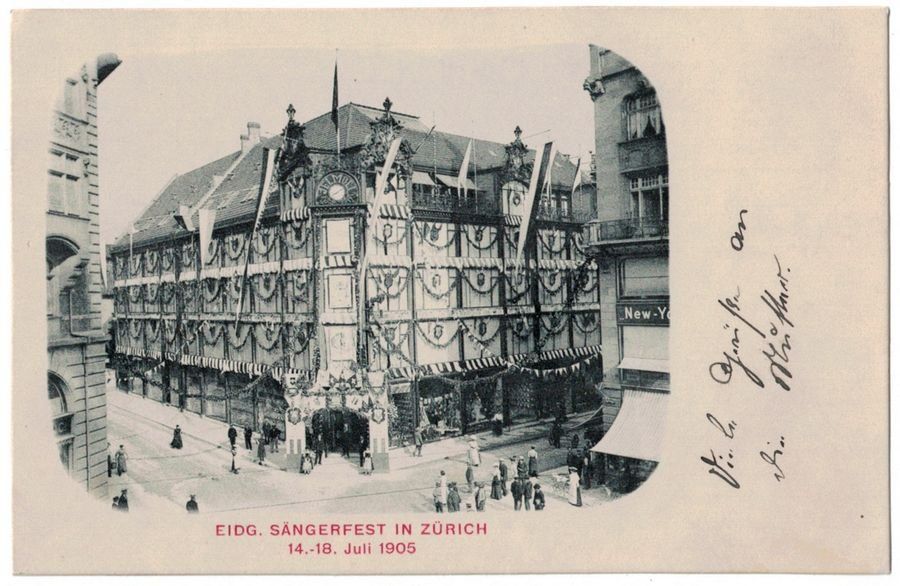 Ansichtskarten: Zürich 1905 - Eidgenössisches Sängerfest – Gebraucht aus Frauenfeld von POML