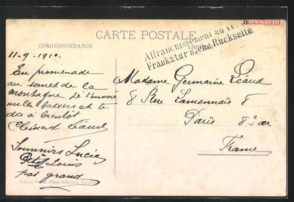 Cartoline postali: AK Territet, Hotel Palace, 1910 – Usato da Berlin venduto da bartko-reher 1