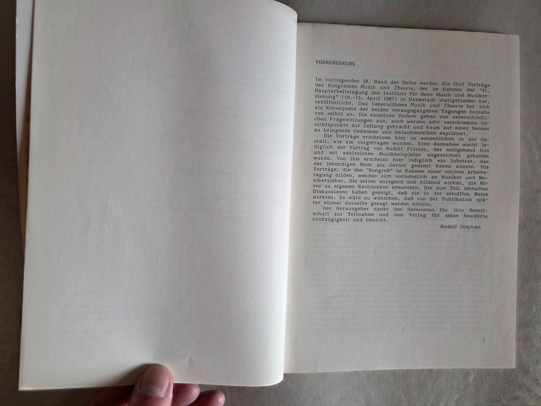 Libri: Musik und Theorie - Schott - Rudolf Stephan - 1987 – Usato da Walterswil BE venduto da Lonitti 3
