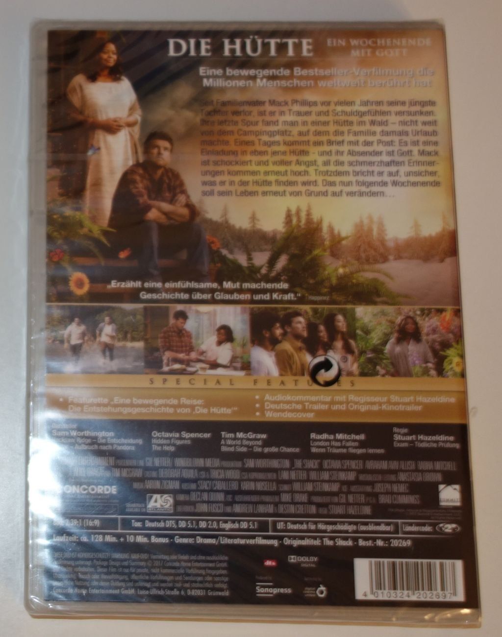 Tutti i DVDs: DIE HÜTTE  -  Ein Wochenende mit Gott  (DVD) – Nuovo e nell'imballaggio originale da Dietlikon venduto da Web-Trader 2