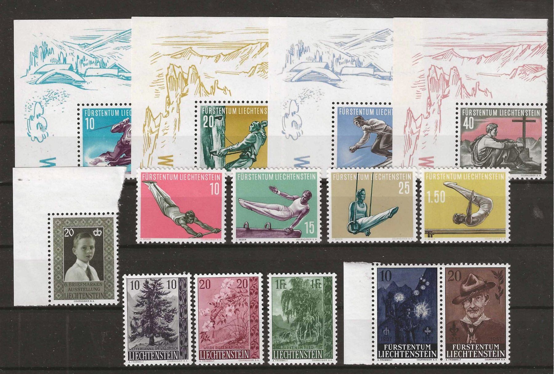 Alle Briefmarken: 1955-57 : div. Postfrische FL Ausgaben ** – Neu (gemäss Beschreibung) aus Gümligen von Geniusbuy
