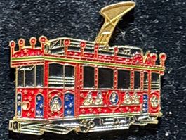 San Francisco Strassenbahn Pin, rot-goldig,