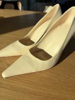 Mango Leder High Heels, Beige, Gr. 38 - NEU