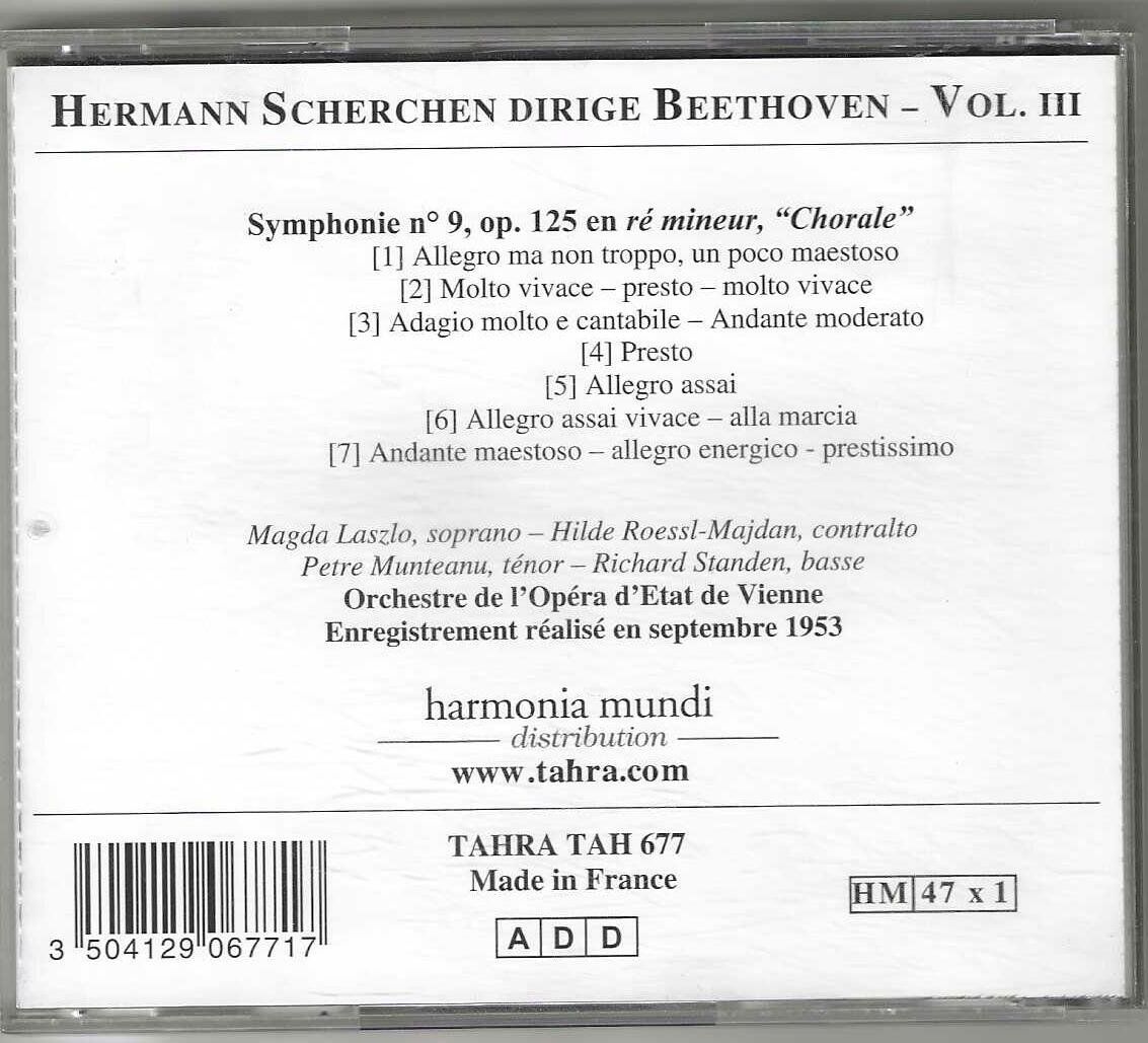 CD: Hermann Scherchen dirige Beethoven - Vol. III - – Usato da Genève venduto da CDLPBookS 1