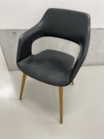 Schwarzer Wilkhahn Designer Lederstuhl mit Eichenholzbeinen