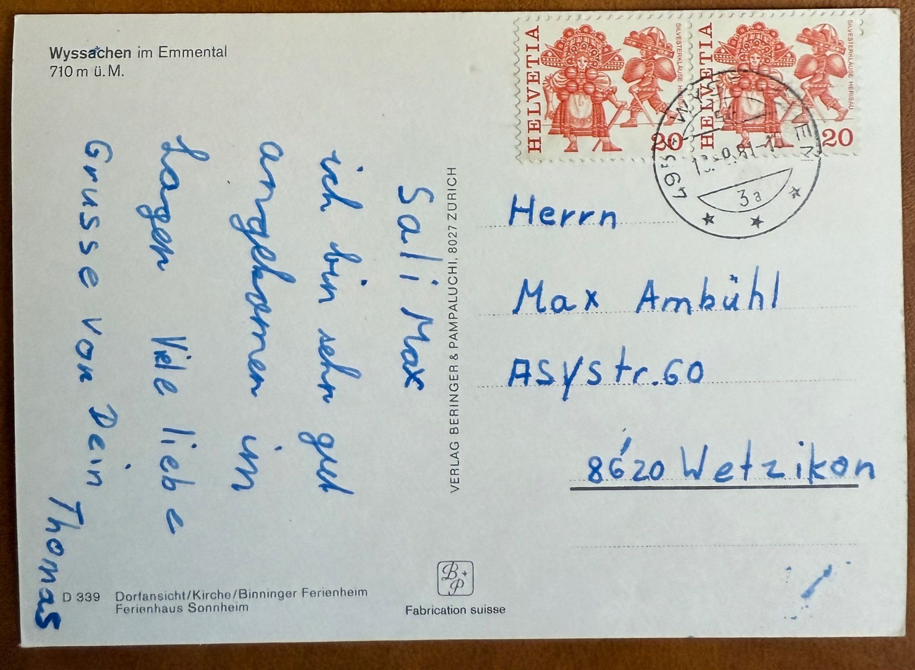 Cartoline postali: Wyssachen im Emmental – Usato da Lutry venduto da Ediego 1