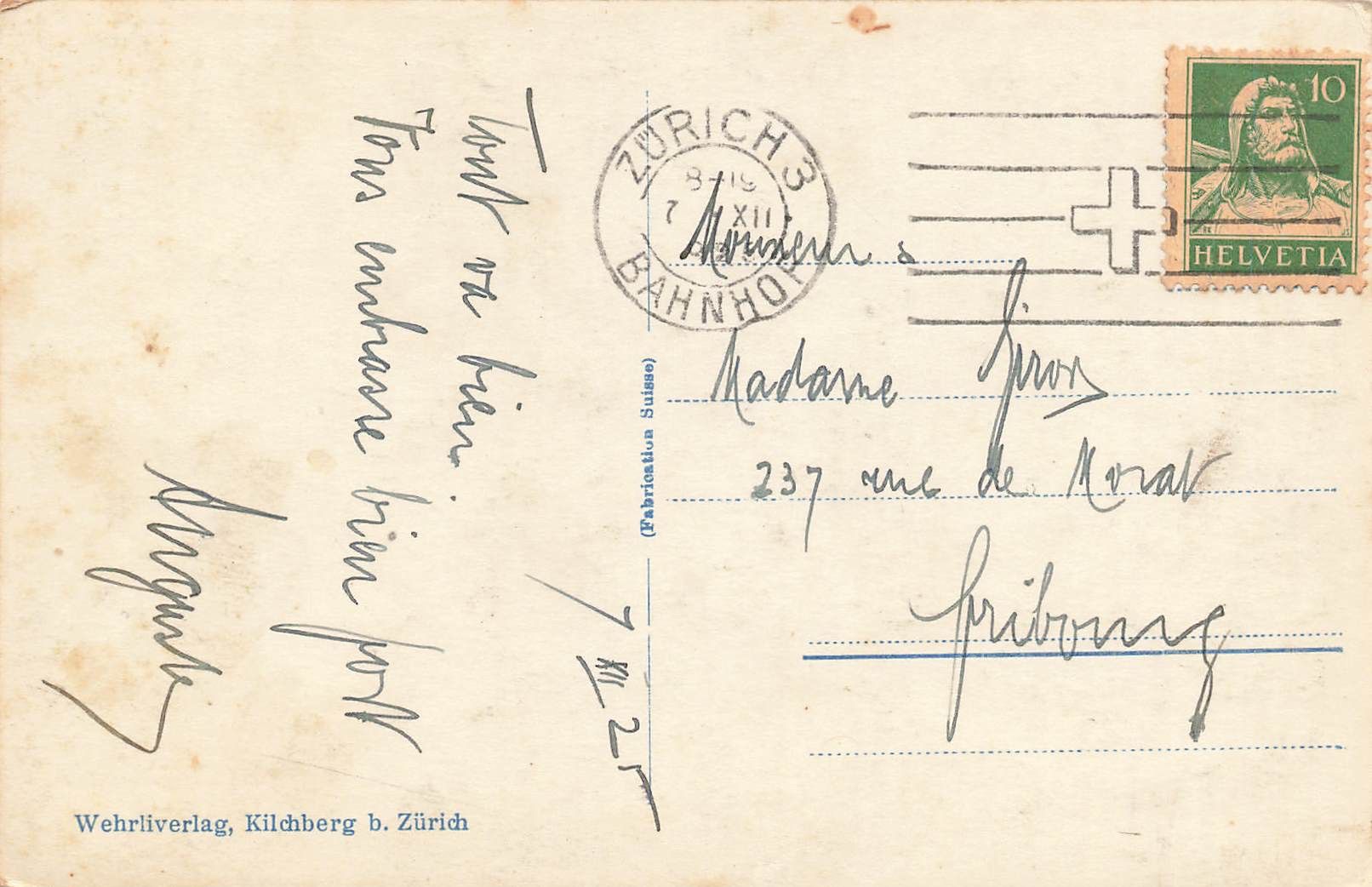 Cartoline postali: Zurich – Usato da Biasca venduto da Blenio71 1