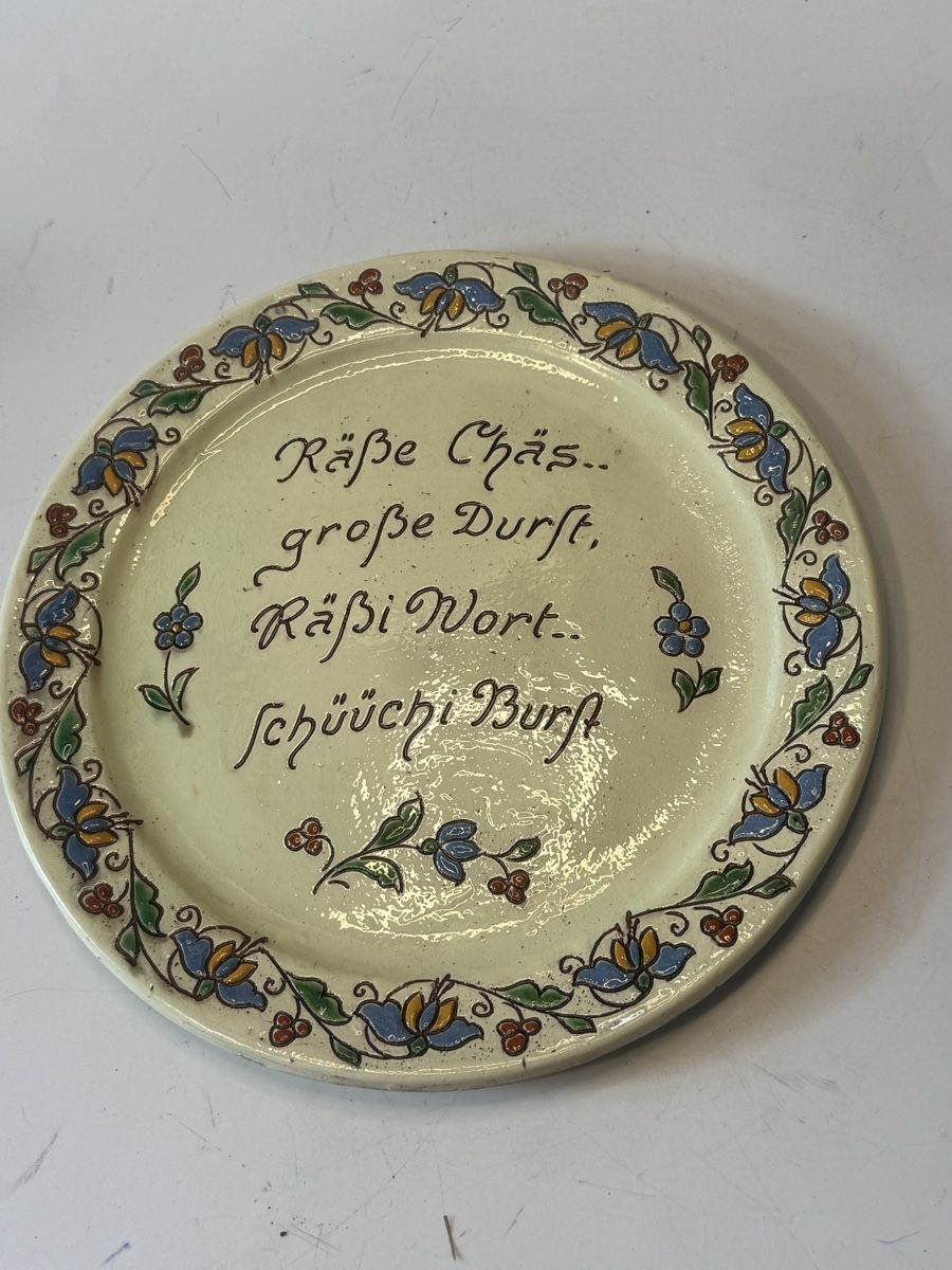 Piatti: Keramik Spruchteller Thoune Wanzenried 23 cm N02 – Usato da Grenchen venduto da swiss.antiques