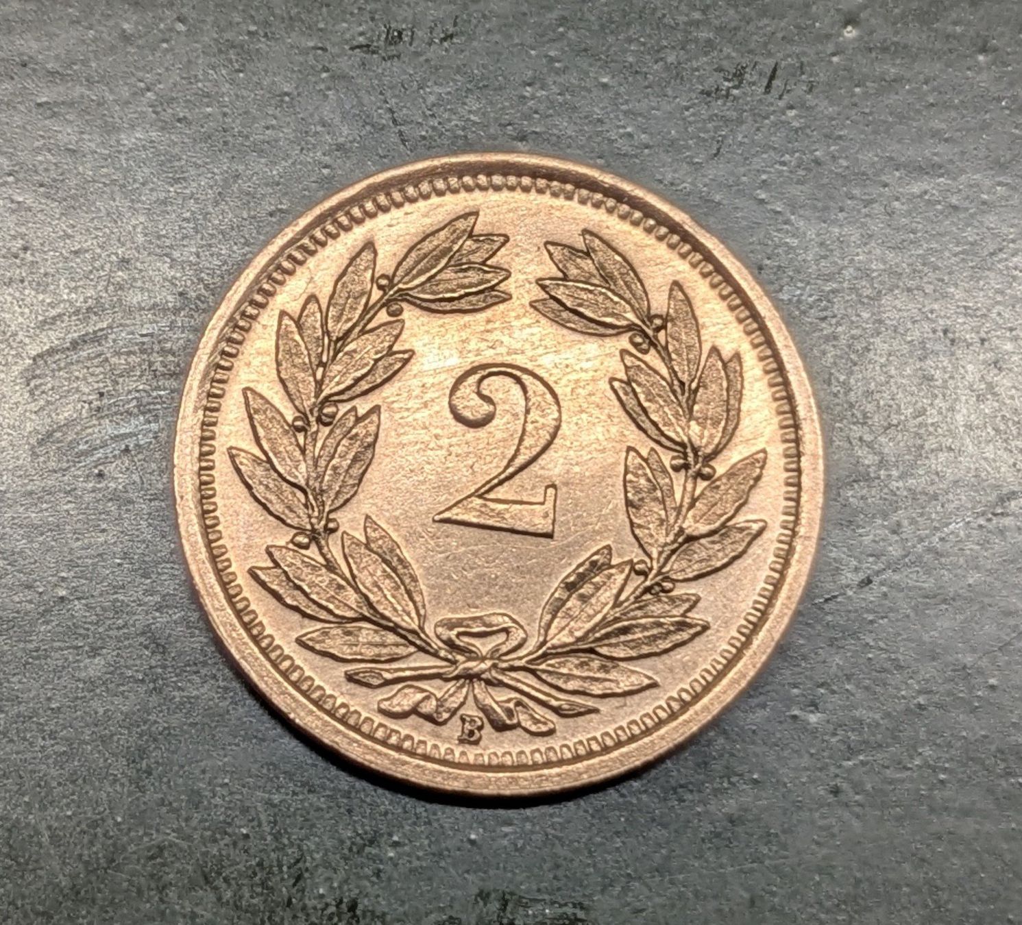 Alle Münzen: 2 Rappen Jg. 1936 (Bronze) – Gebraucht aus Zetzwil von Spitz70 1