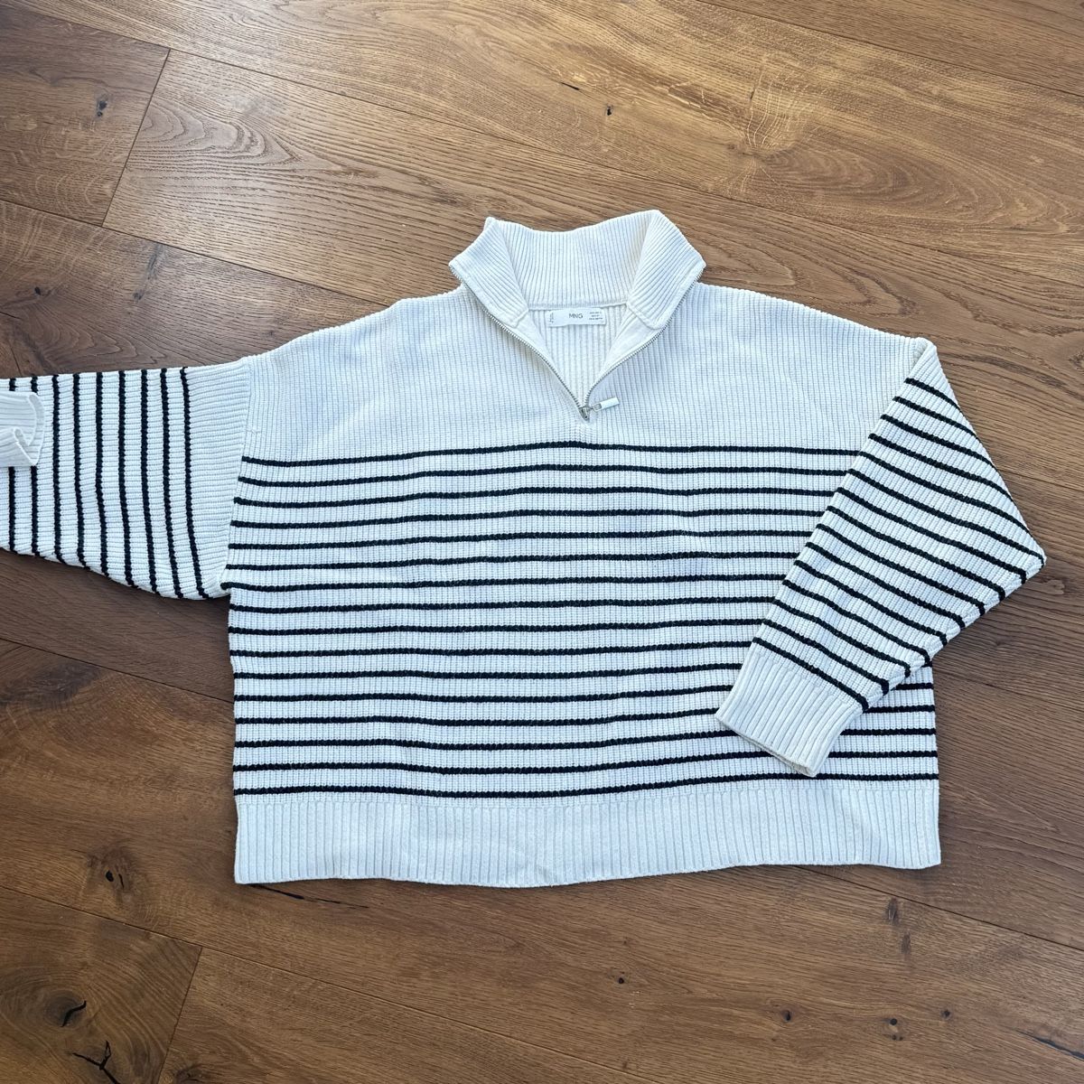 Mango Pullover & Sweatshirts: Mango Strickpullover gestreift mit Reissverschluss – S – Gebraucht aus Zürich von lin_syb2