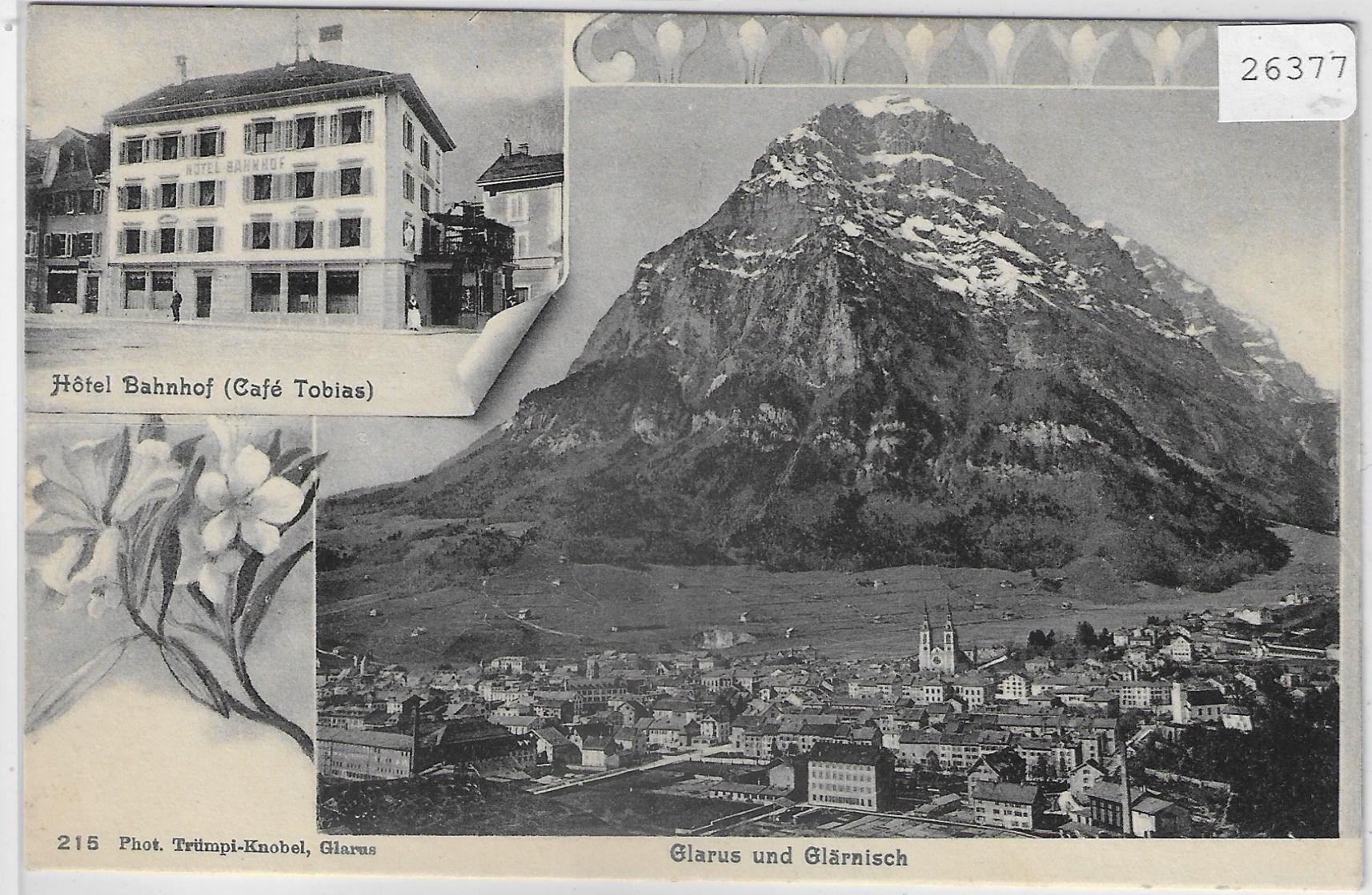 Cartoline postali: Glarus und Glärnisch - Hotel Bahnhof – Usato da Ettingen venduto da Kartenplanet