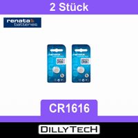 Renata CR1616 Lithium Knopfzellenbatterie - 2 Stk.