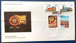 1987 FDC India 100 Jahre Eisenbahnen