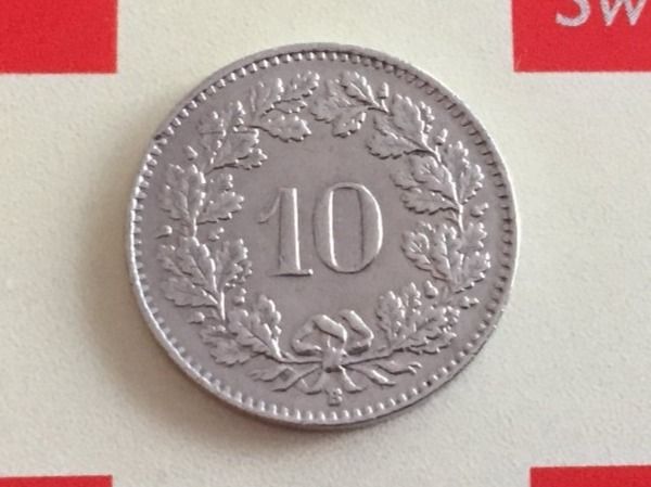 Tutti le monete: 10 Rappen 1957 ss+ – Usato da Elsau venduto da herbybay 1
