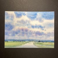 NEU: Postkarte Aquarell Druck Malerei #2 Himmel 13.5x10cm