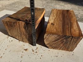 2x Nussbaum Holzblock / Drechselholz / Bastelholz / Griffe
