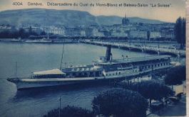 GENÈVE - Quai du Mont-Blanc, Bateaux à vapeur  "LA SUISSE"