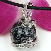 SALE 1 Anhänger Obsidian Drache Pendentif Dragon Obsidienne